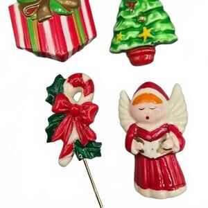 Vintage Plastic Christmas Pins